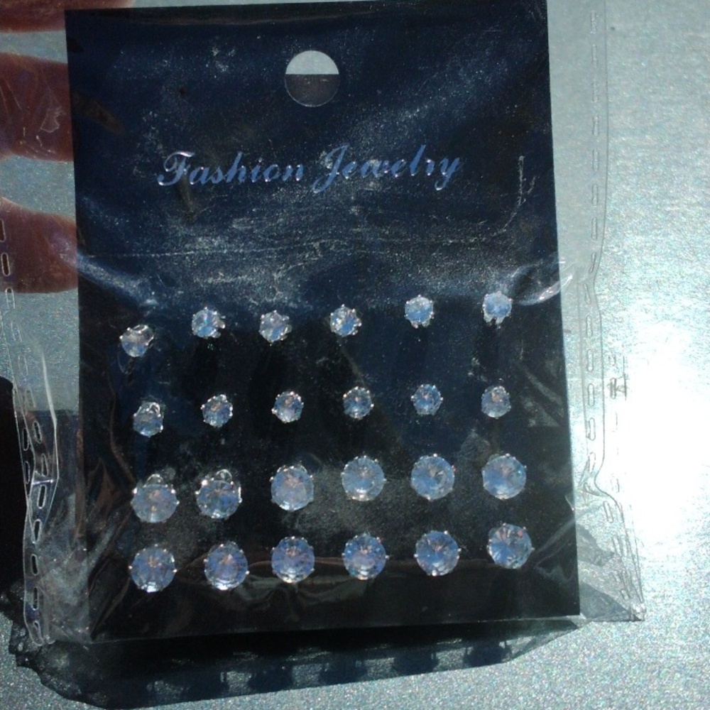 Set of 12 cubic zirconia earrings